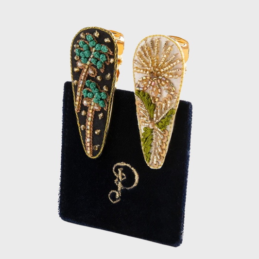 Powder Beaded Hair Clips