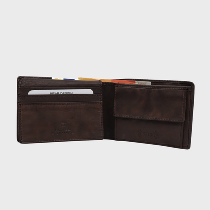 Bear Brown Leather Wallet