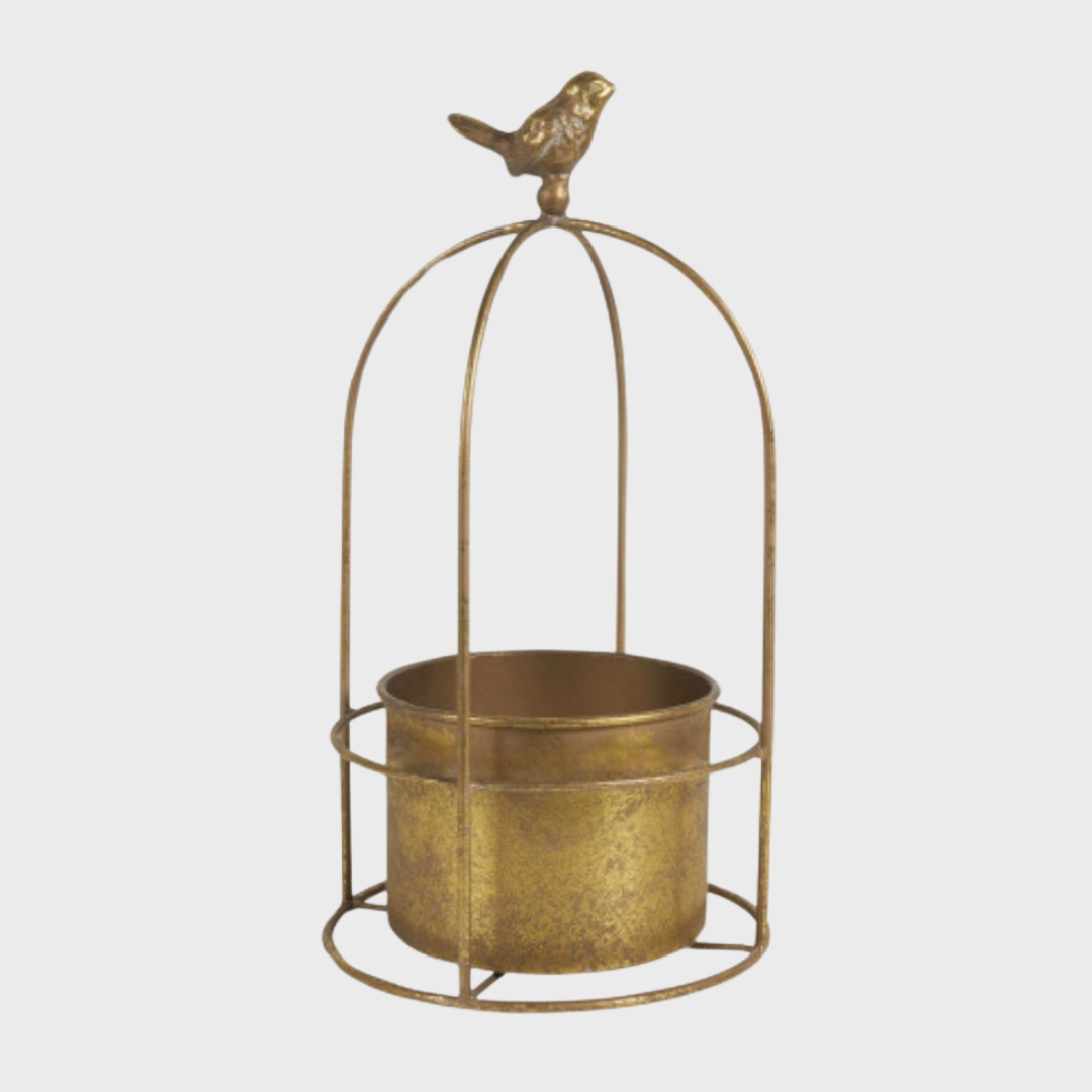 Mathilde M Gold Birdcage Pot Small