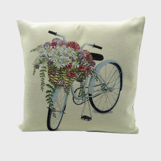 Blue floral Bicycle Cushion Cover