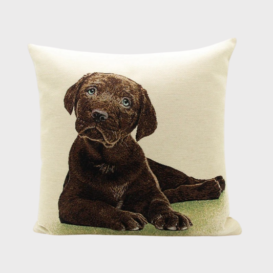 Choc Labrador Cushion Cover