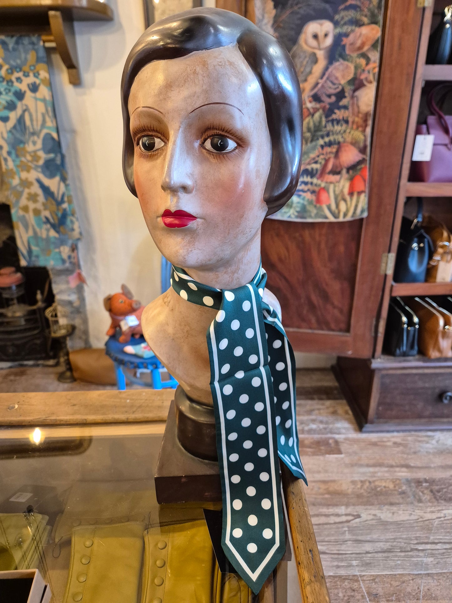 Mulberry Silk Green Polka Dot Neck Tie