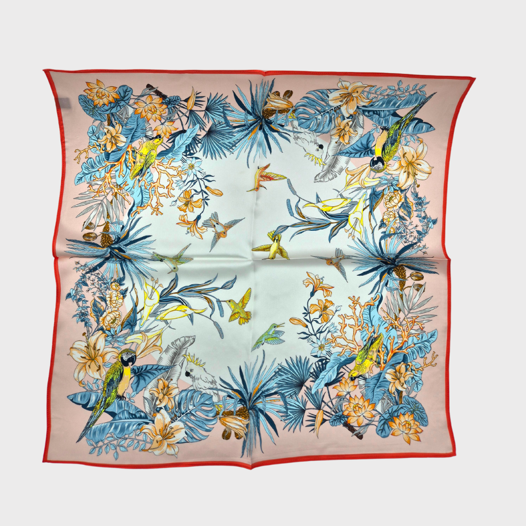 Mulberry Silk Tropical Square Scarf