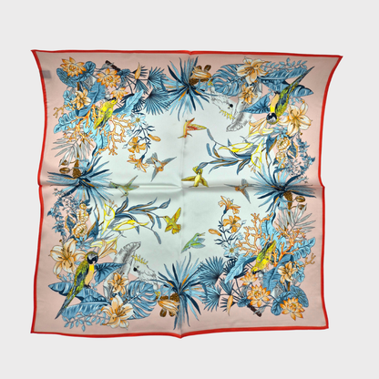 Mulberry Silk Tropical Square Scarf