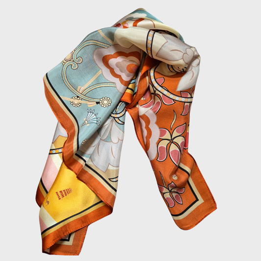 Mulberry Silk Square Baroque Scarf