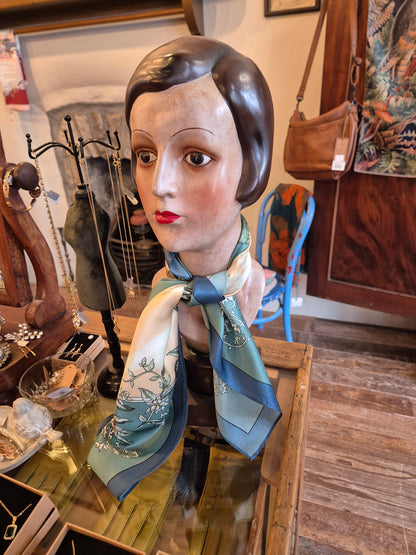 Mulberry Silk Garden Lake Square Scarf