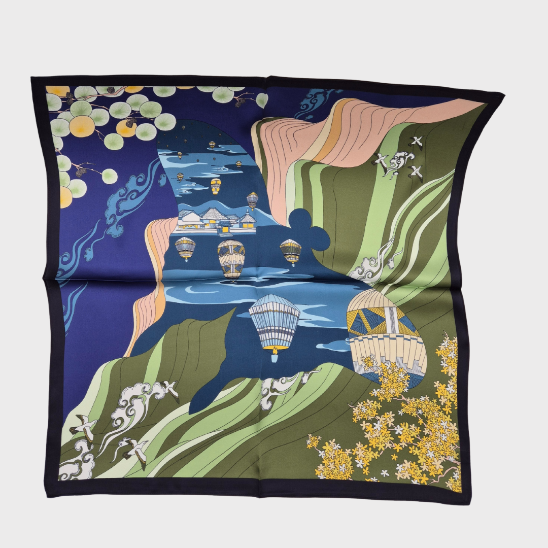 Mulberry Silk Square Lantern Scarf