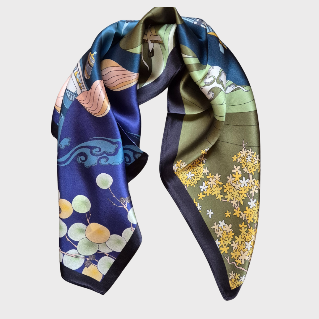 Mulberry Silk Square Lantern Scarf