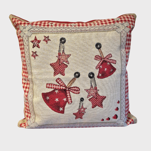 Christmas Hanging Bells & Stars Cushion Cover