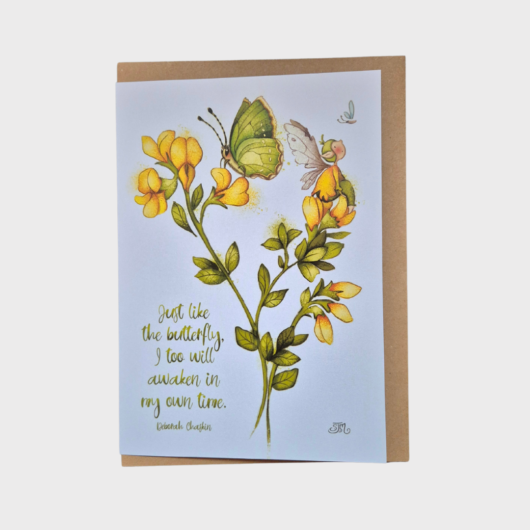 Butterfly Quote Flower Fairy Large Greeting Card