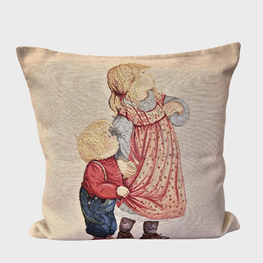 Vintage Christmas Children Cushion Cover