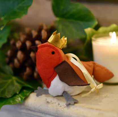 Robin Hanging Christmas Decoration Lavender Filled