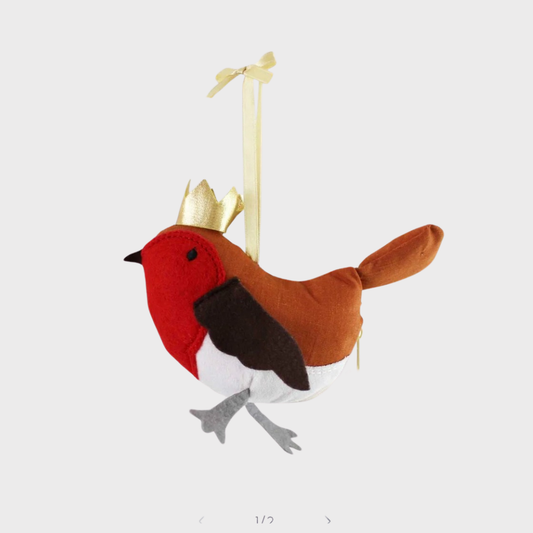 Robin Hanging Christmas Decoration Lavender Filled