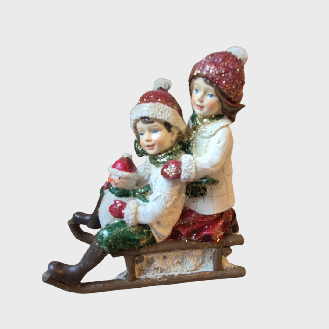 Christmas Children Sleighing Ornament