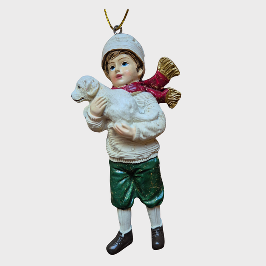 Vintage Boy with Dog Tree Decoration