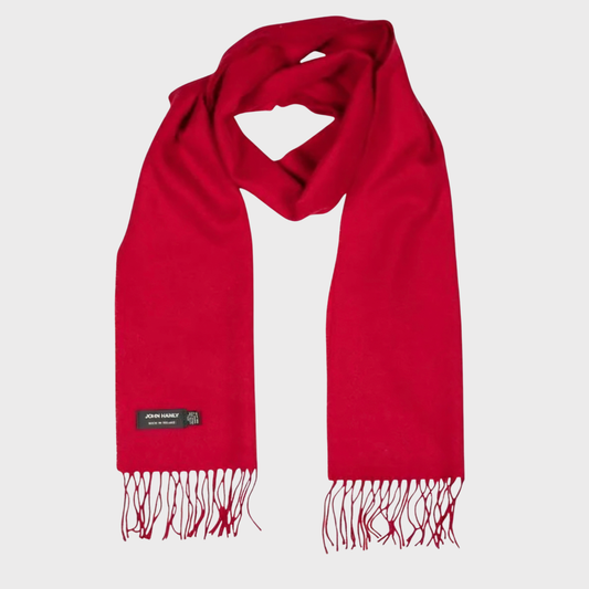 Irish Crimson Red Merino Scarf