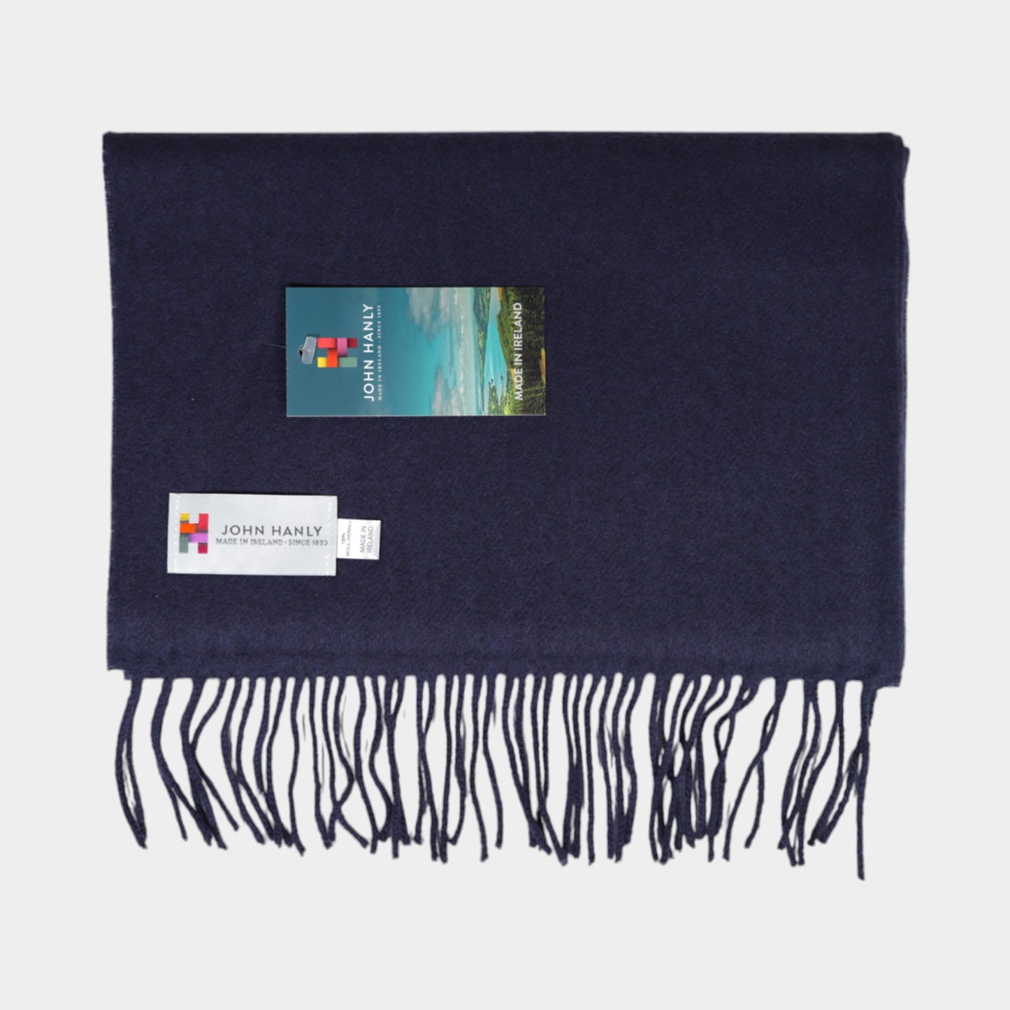 Solid Navy Merino Wool Scarf