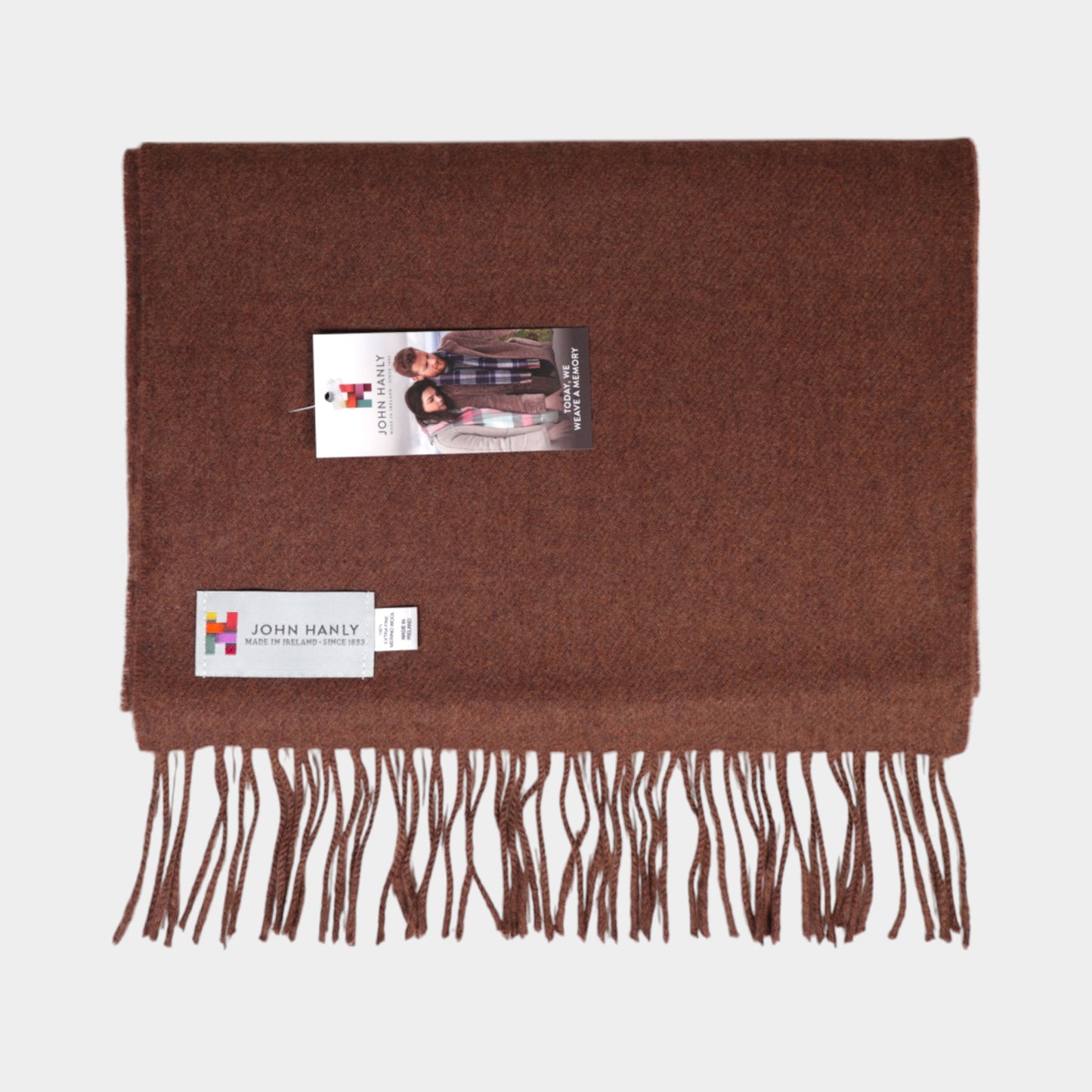 Solid Brown Merino Wool Scarf