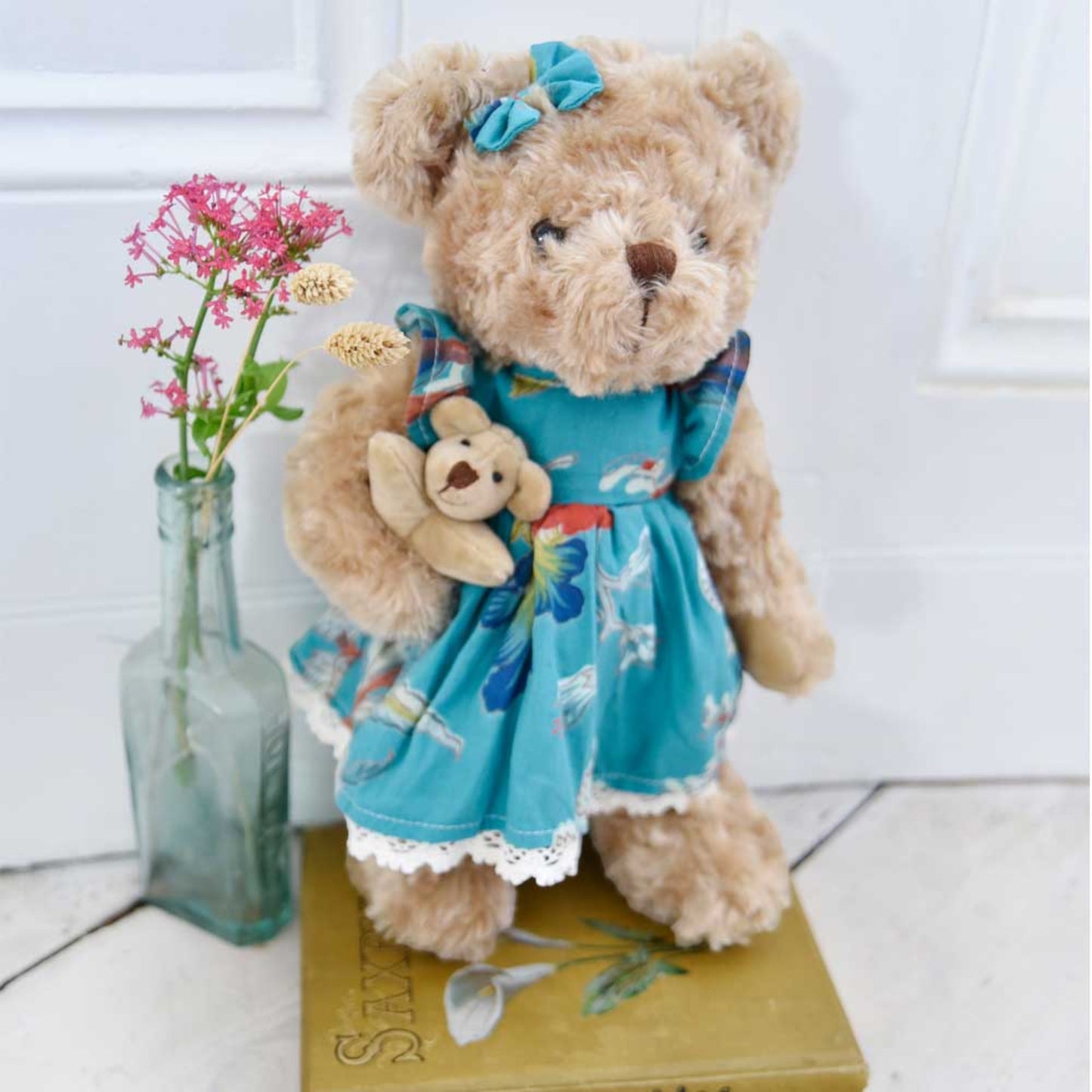 Teddy In A Teal Dress