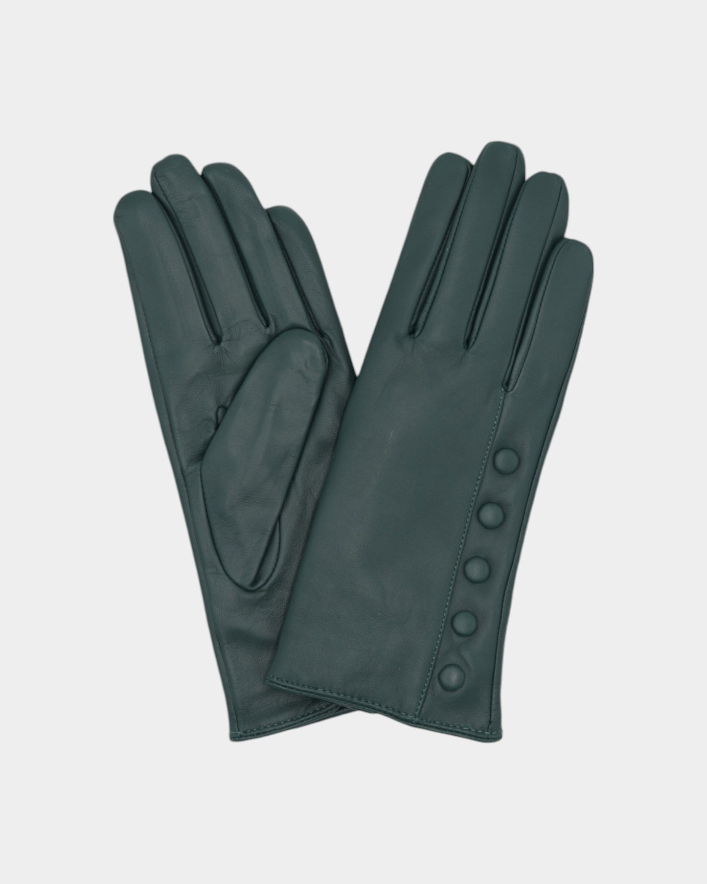 Ladies leather gloves on neutral background