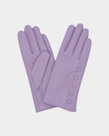 Ladies leather gloves on neutral background