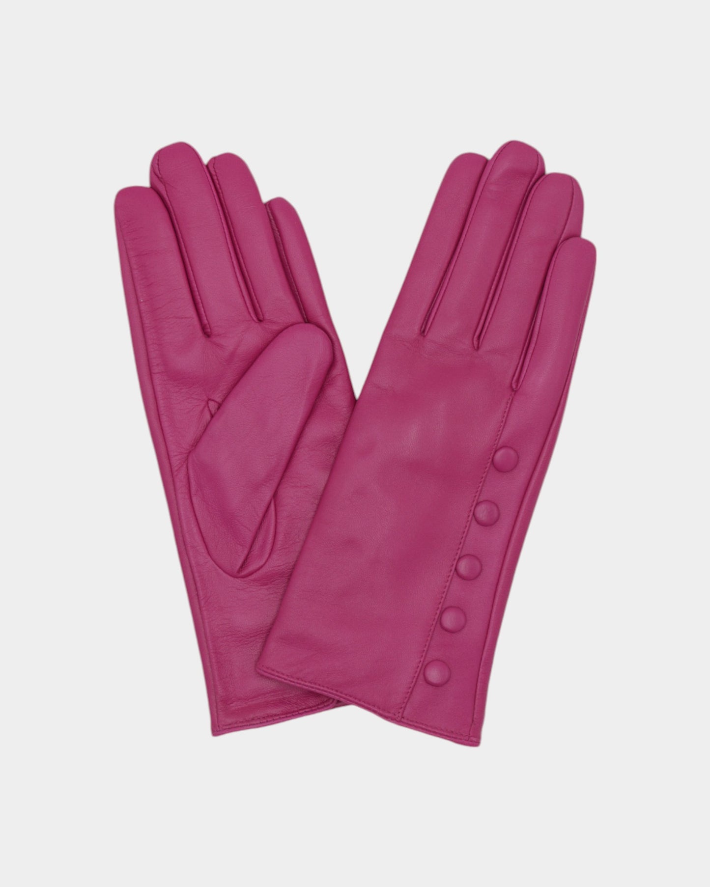 Ladies leather gloves on neutral background