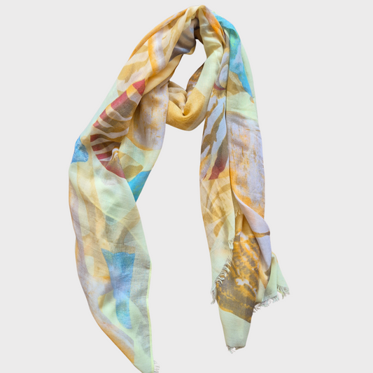 Summer Yellow Seashell Scarf