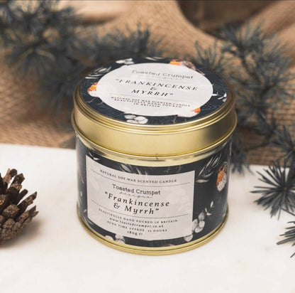 Frankincense & Myrrh (Robin & Eucalyptus Noir) Tin Candle