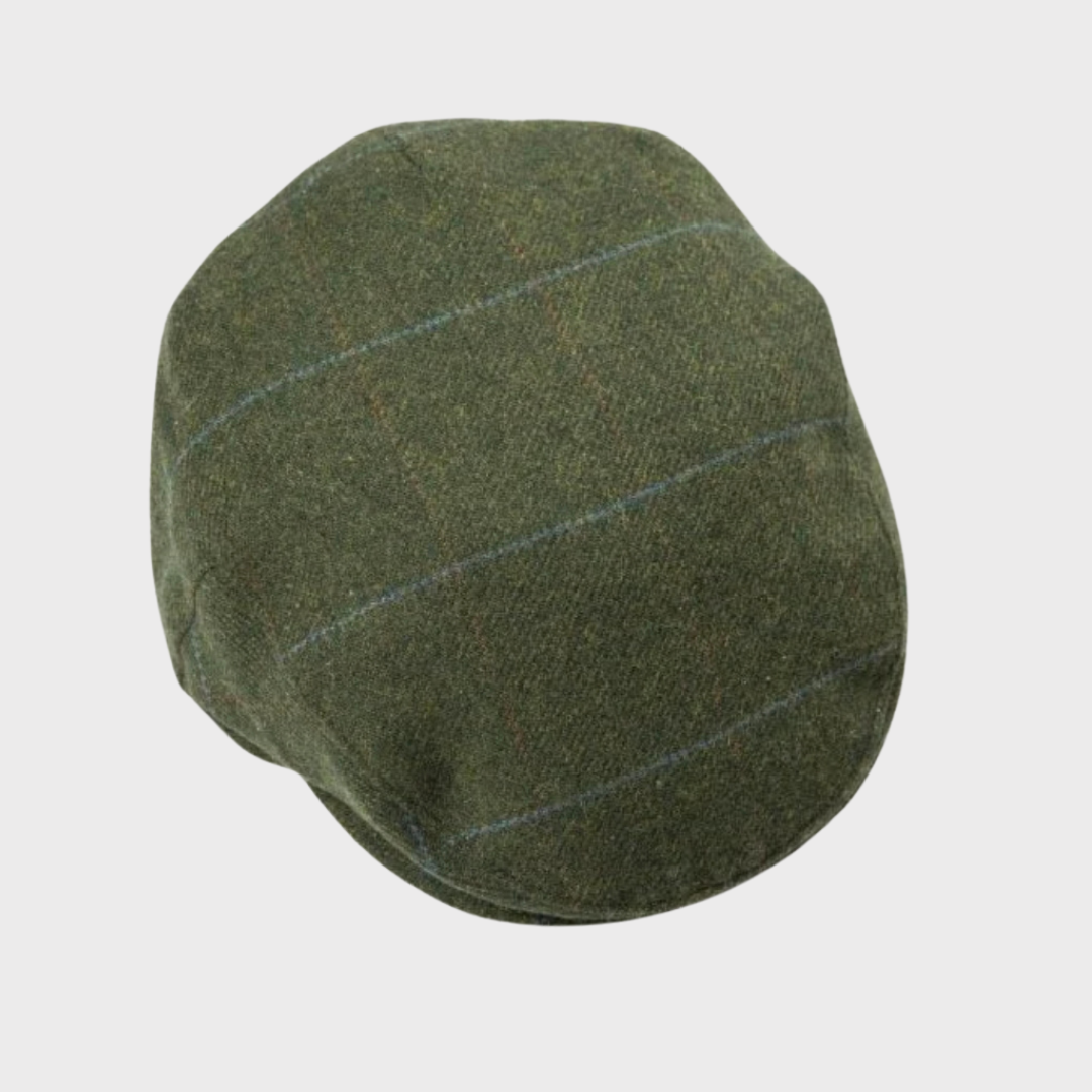 Pine Tweed Cap with Overcheck
