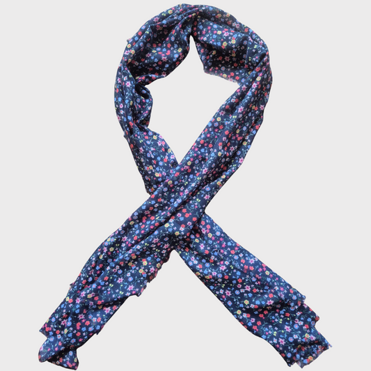 Navy Floral Scarf