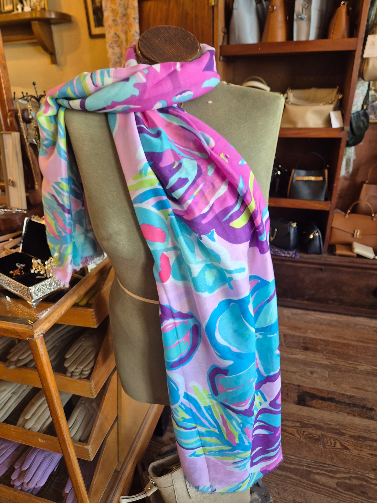 Palm Print Summer Scarf