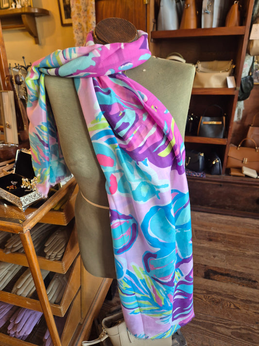 Palm Print Summer Scarf