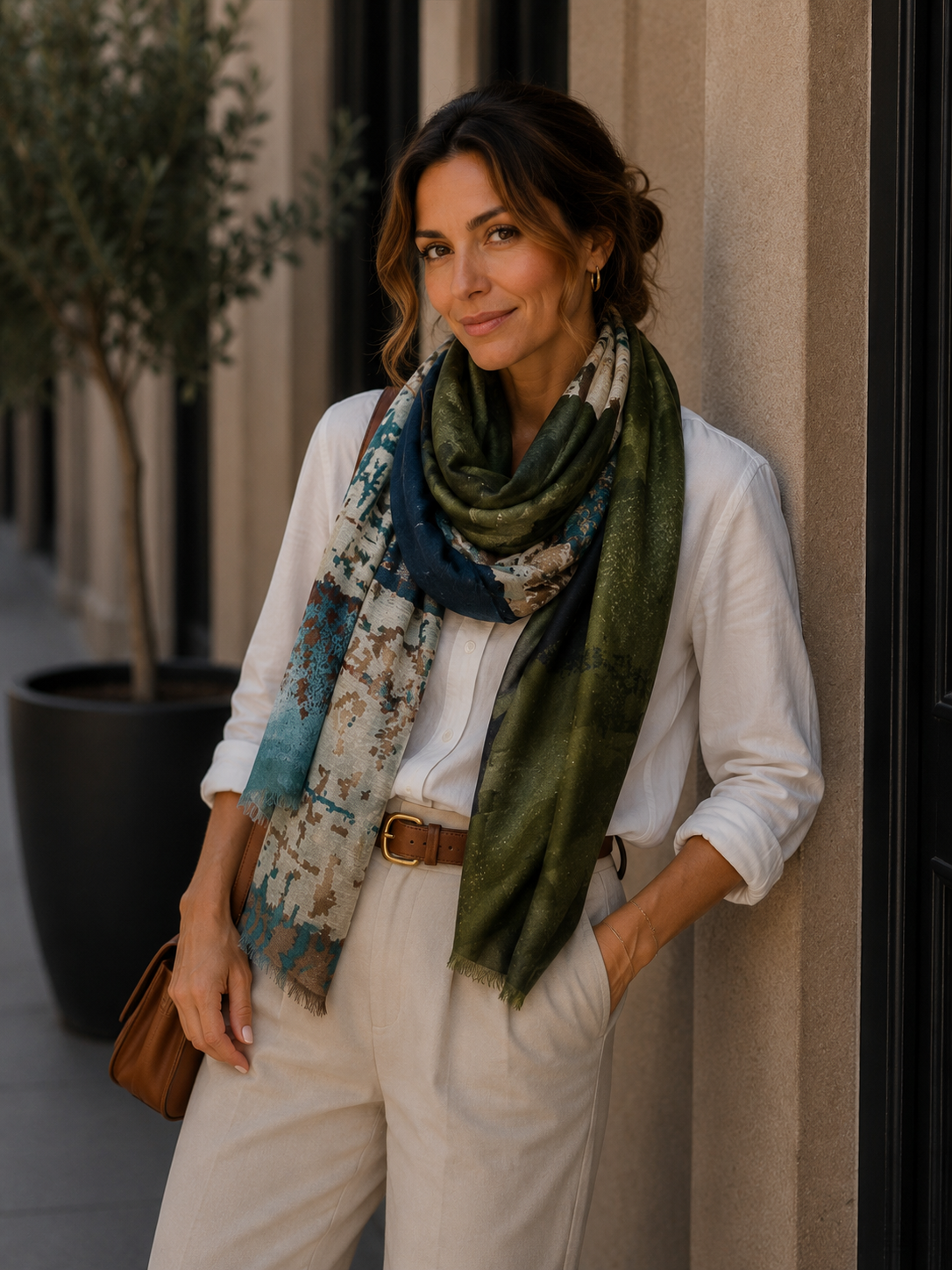 Printed patterned scarf
