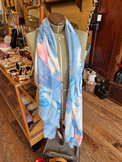 Pink & Blue Seashell Scarf