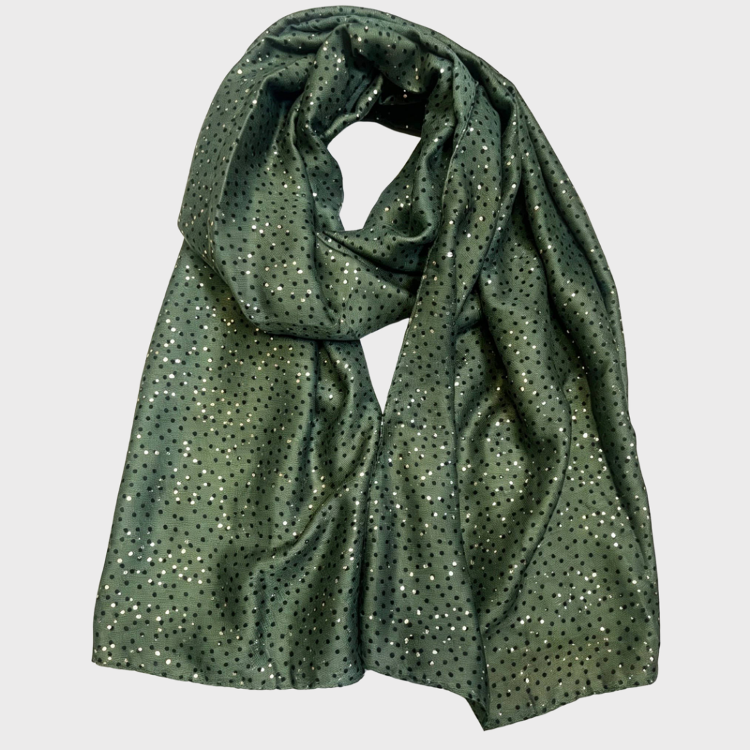 Polka-dot patterned scarf