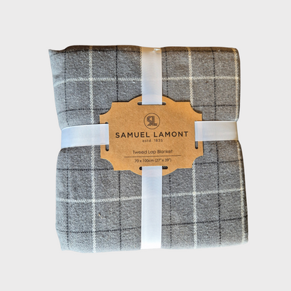 Grey Check Fleece Lined Blanket