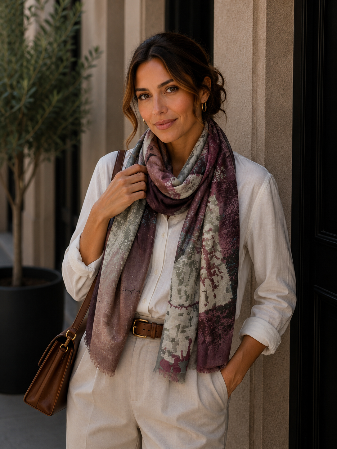 Printed patterned scarf