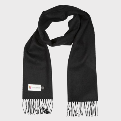 John Hanly Black Merino Wool Scarf