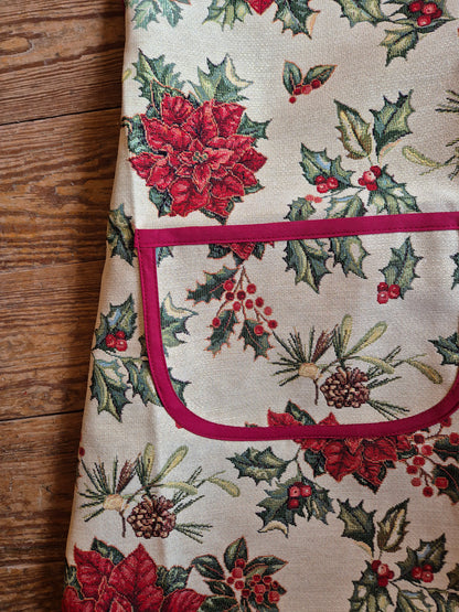 Poinsettia & Holly Apron