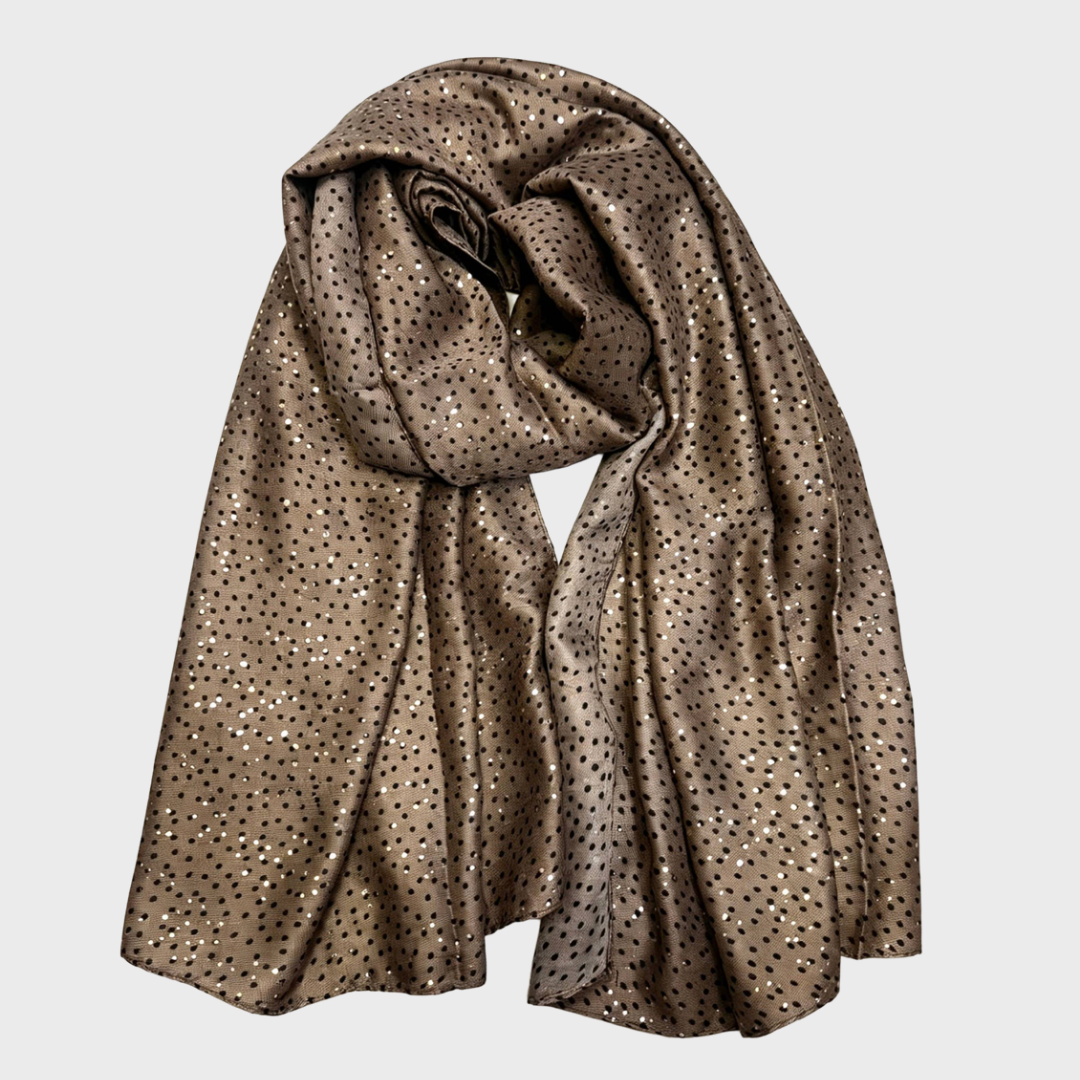 Polka-dot patterned scarf