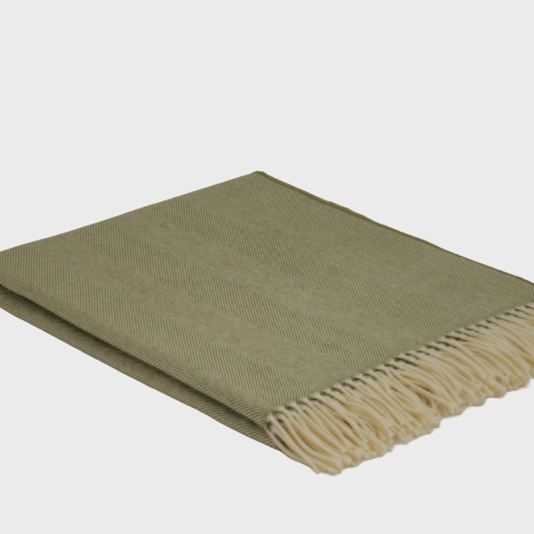 McNutt Supersoft Herringbone Throw Blanket Fern
