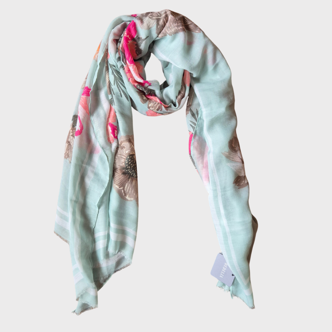 Mint Green Floral Scarf