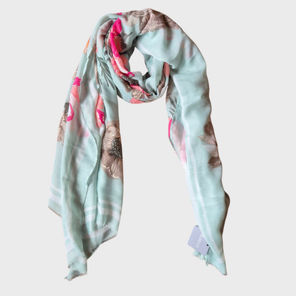 Mint Green Floral Scarf