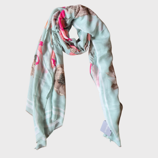 Mint Green Floral Scarf
