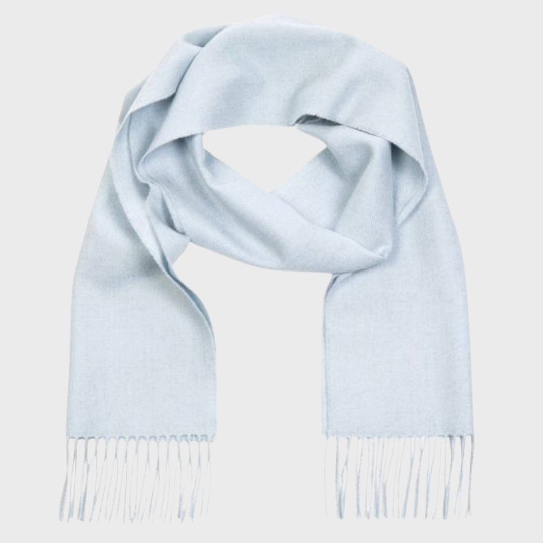 Irish Pale Blue Merino Wool Scarf