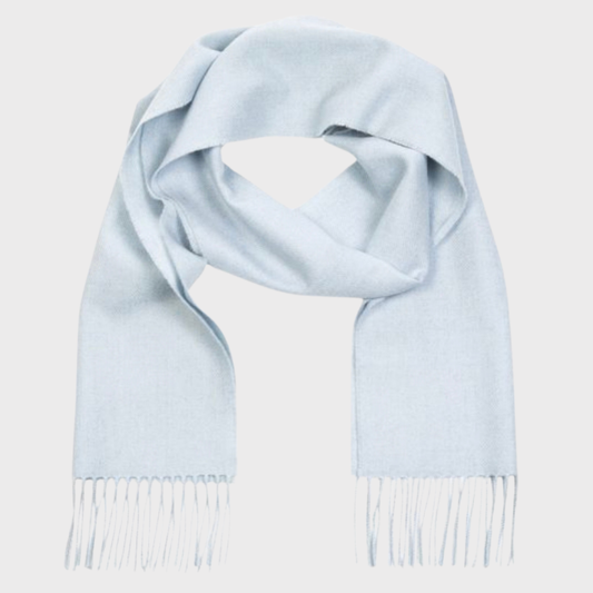 Irish Pale Blue Merino Wool Scarf