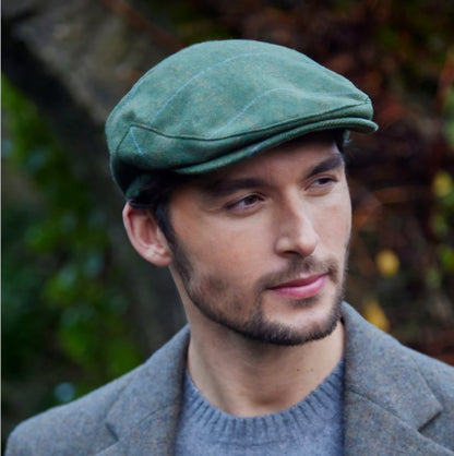 Pine Tweed Cap with Overcheck