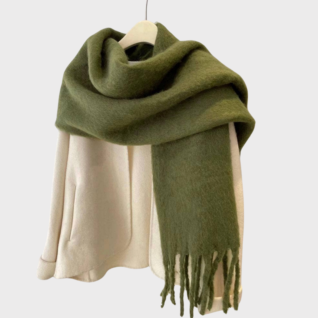 Large Fringe Scarf Khaki