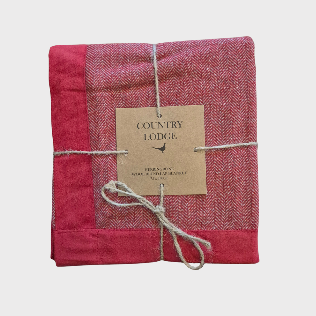 Country Lodge Herringbone Blanket Red Earth