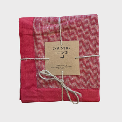 Country Lodge Herringbone Blanket Red Earth
